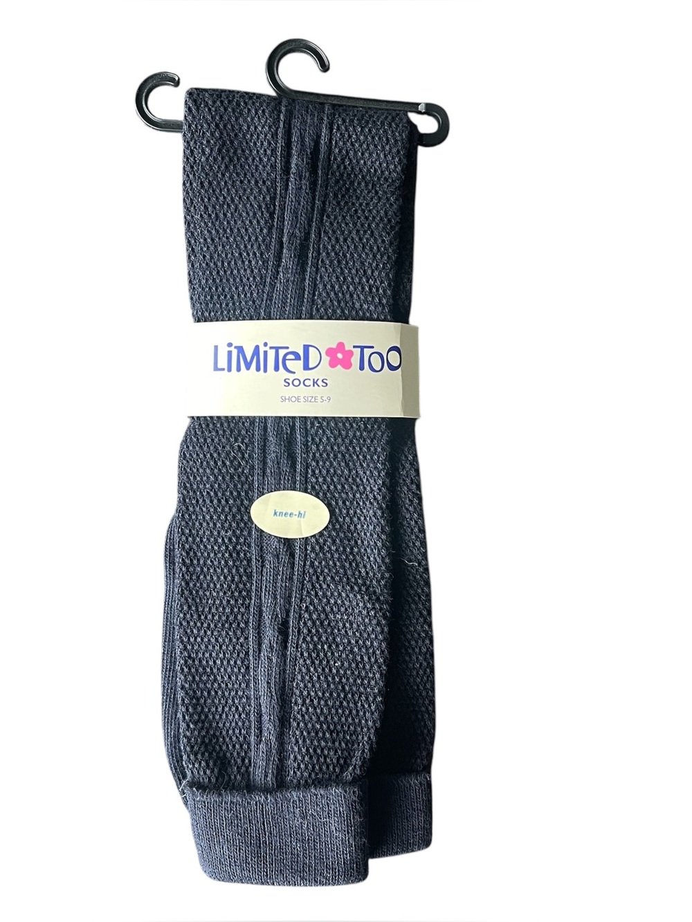 Vintage Girl’s Limited Too Black Knee-Hi Socks Size 4 Shoe Size 5-9 NWT